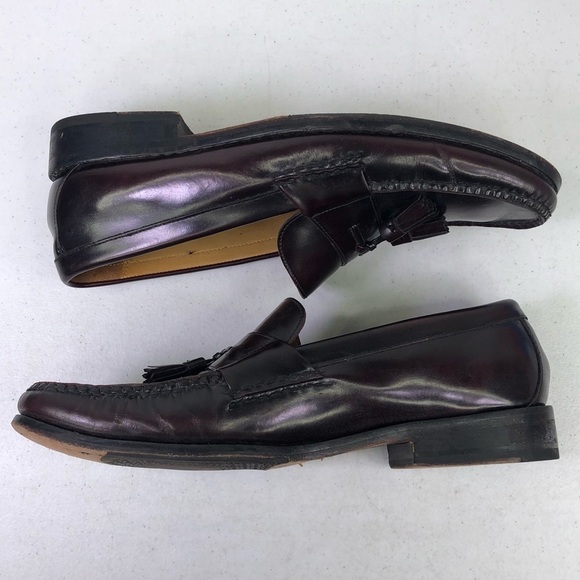 Cole Haan Leather Tassel Loafer Burgundy Shoes - Picture 5 of 11